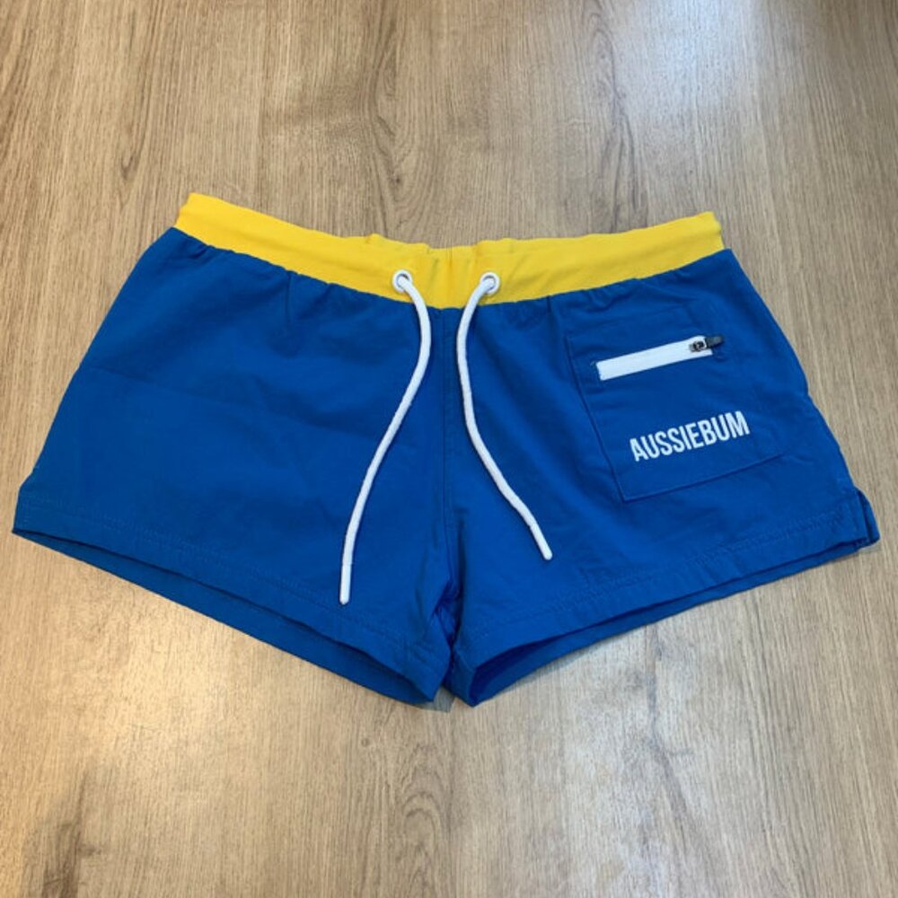 AussieBum Swim Shorts Blue & Yellow – Men's Size Medium